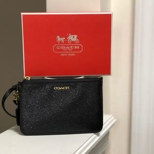 Black Glitter Coach Wristlet